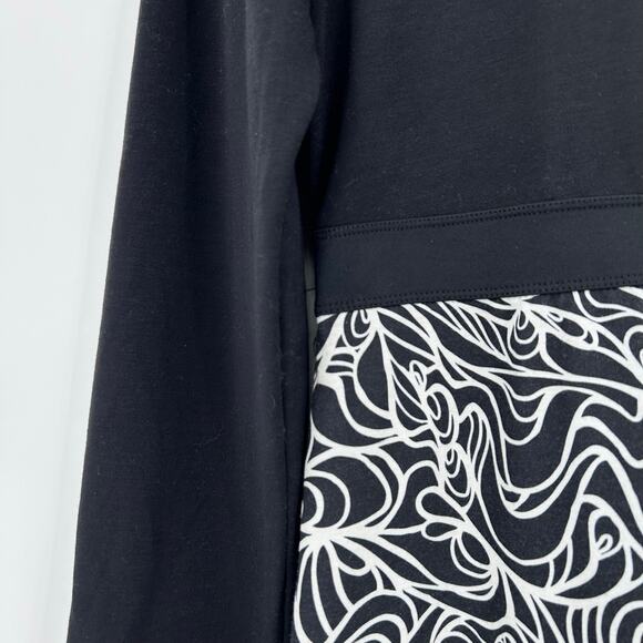 prAna Kaley Lagoon Long Sleeve Dress Black White Fit Flare Womens Size Small - Picture 12 of 12